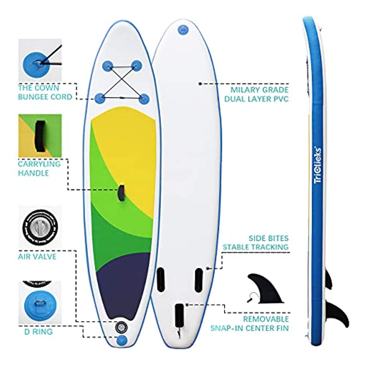 Triclicks SUP Aufblasbares Stand Up Paddle Board Paddling Board Surfboard