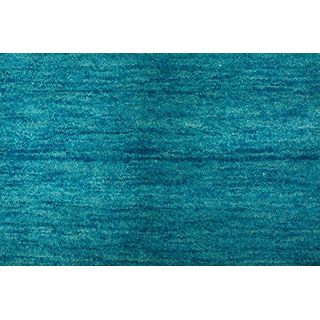 Morgenland Gabbeh Teppich Türkis UNI Einfarbig Handgewebt Schurwolle 300 x 200 cm