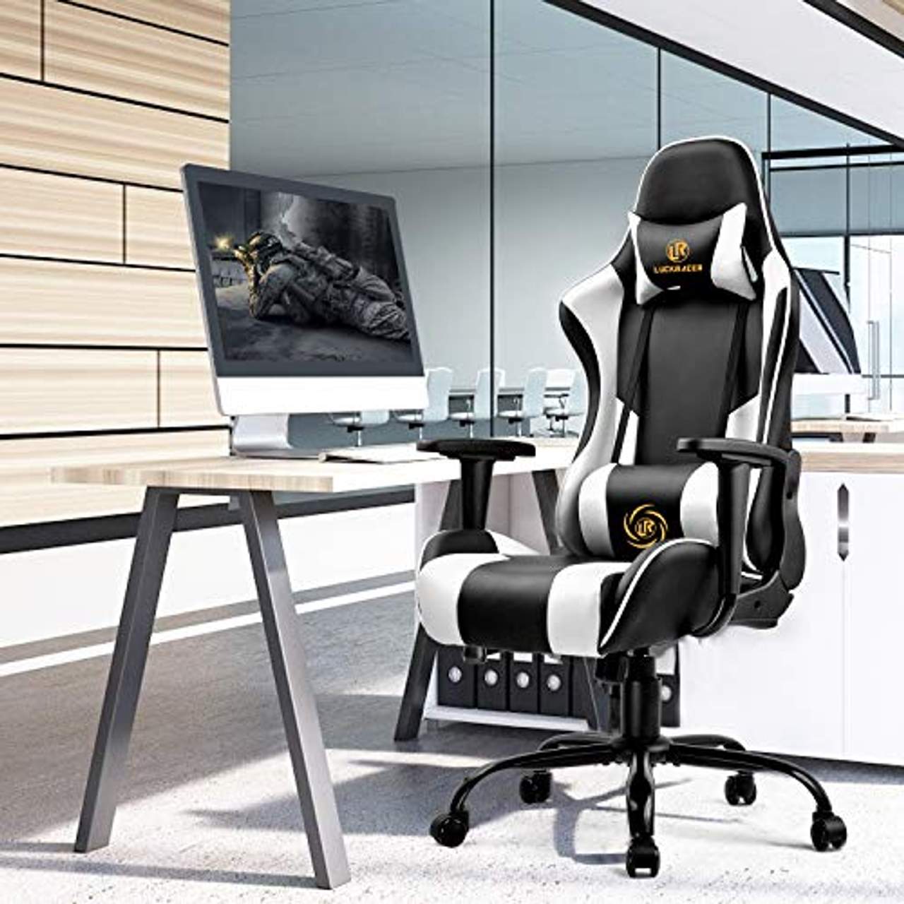 LUCKRACER Gaming Stuhl Bürostuhl Gamer Ergonomischer Stuhl die erneuerten