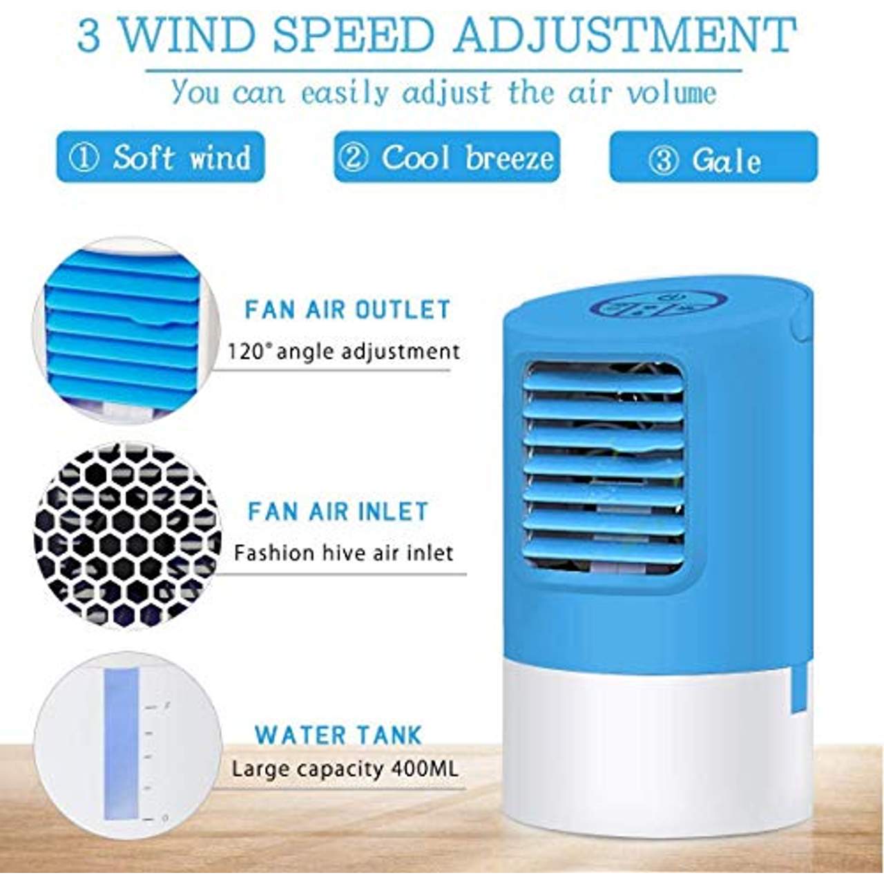 EEIEER Mini Klimaanlage 4in1 Tragbare Mobile Klimaanlage Luftkühler