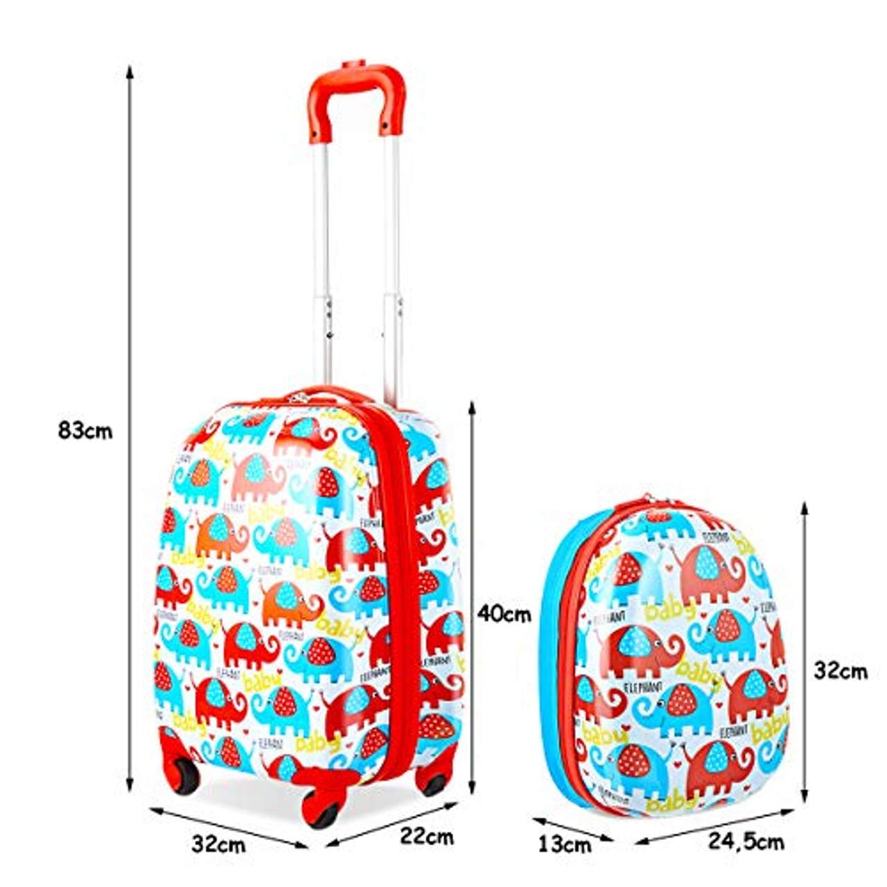 GOPLUS Kinderkoffer 2 TLG mit Rucksack Kinder Reisekoffer Set  
