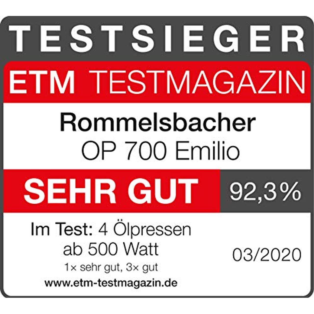 Rommelsbacher OP 700 elektrische Ölpresse Emilio