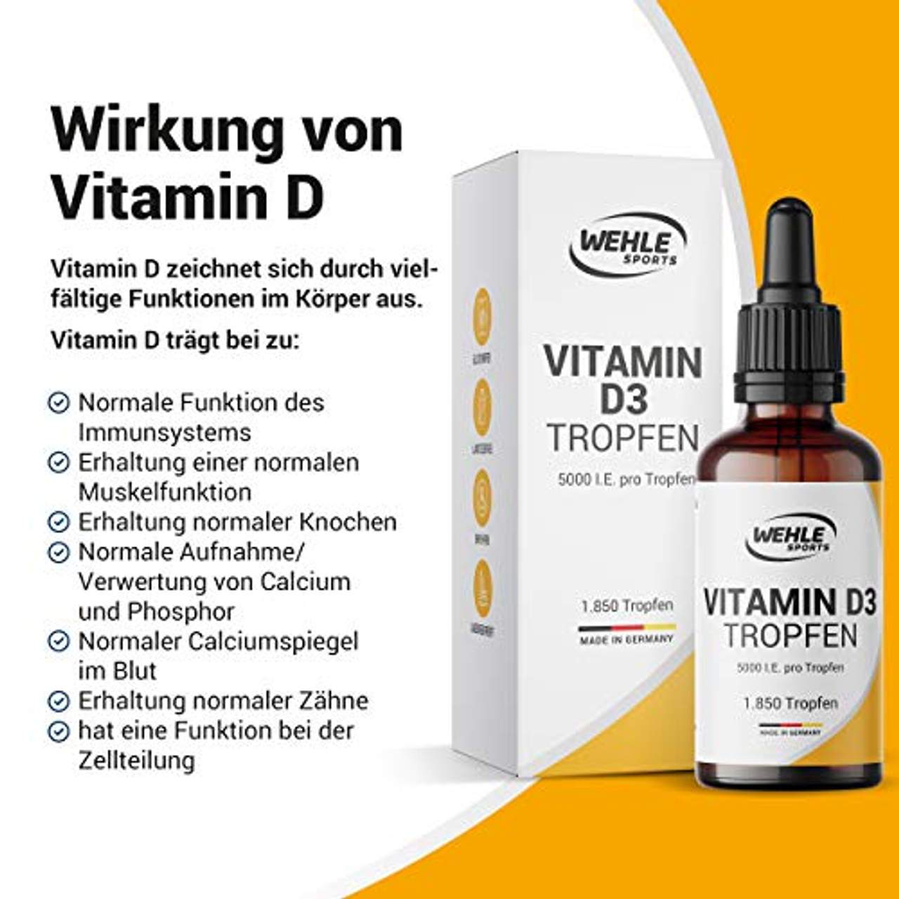Vitamin D3 Laborgeprüfte 5000 IE pro Tropfen hochdosiert Vergleichs-Sieger