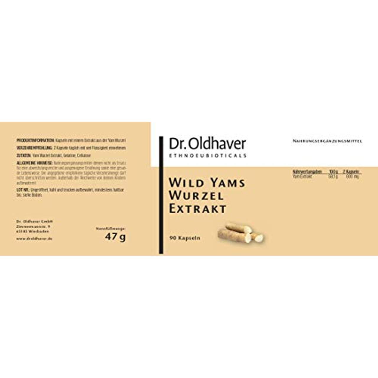 Dr Oldhaver Wild Yams Wurzel Extrakt