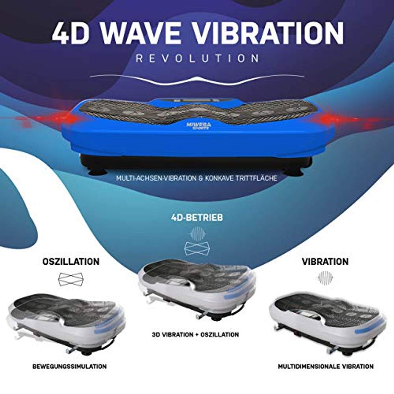 Miweba Sports Fitness 4D Wave Vibrationsplatte MV300