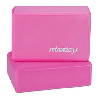 Relaxdays Unisex Erwachsene Pink Yogablock im 2er Set