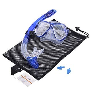 Tauchmaske Schnorchelset Anti-Fog-Schutzbrille Schwimmen Trockenschnorchelmaske 