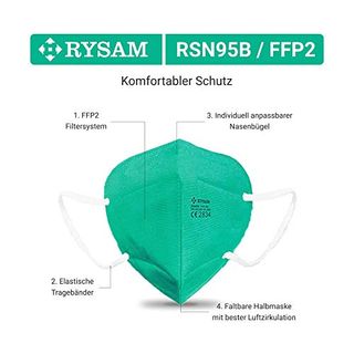Rysam Mundschutz Zertifizierte FFP2 Maske