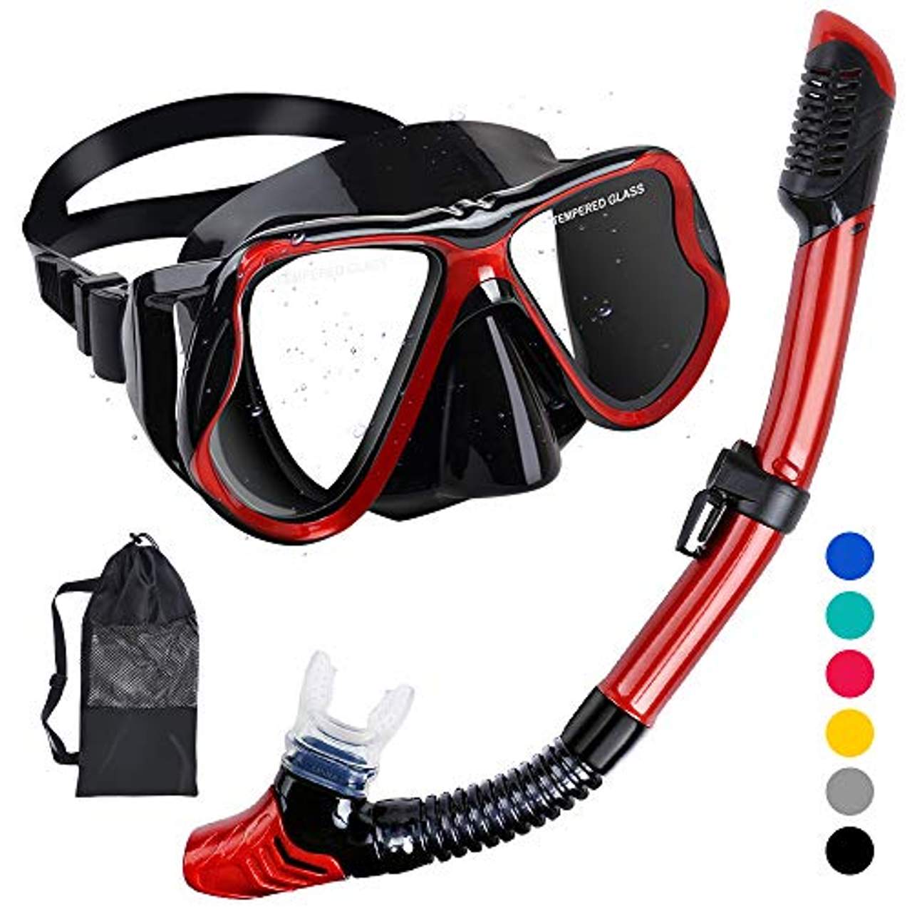 HENGBIRD Schnorchelset Tauchbrille mit Schnorchel Panorama-Sicht Professionelle Tauchmaske für Erwachsene