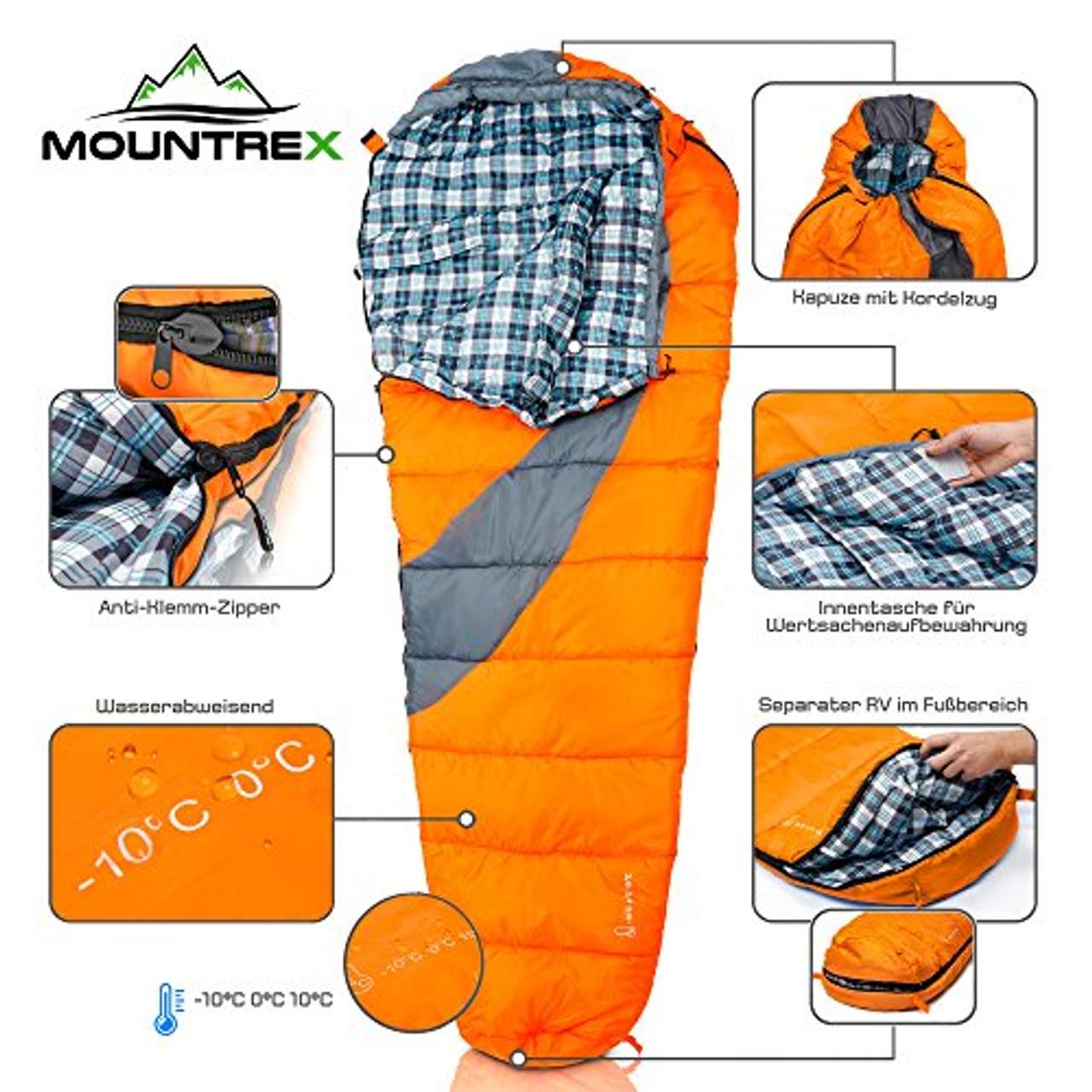MOUNTREX Schlafsack für Camping