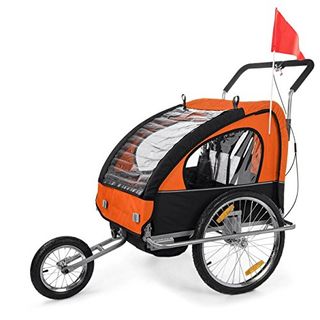 SAMAX Fahrradanhänger Jogger 2in1 Anhänger in Orange