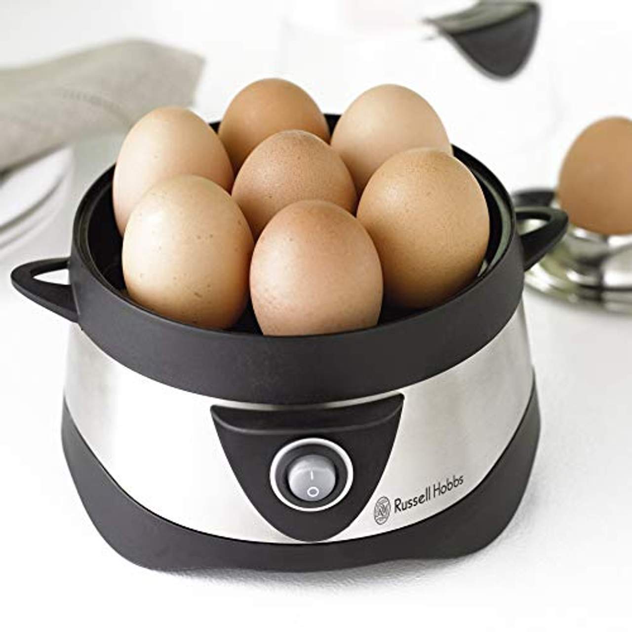 Russell Hobbs Eierkocher 1 bis 7 gekochte oder 3 gedämpfte Eier