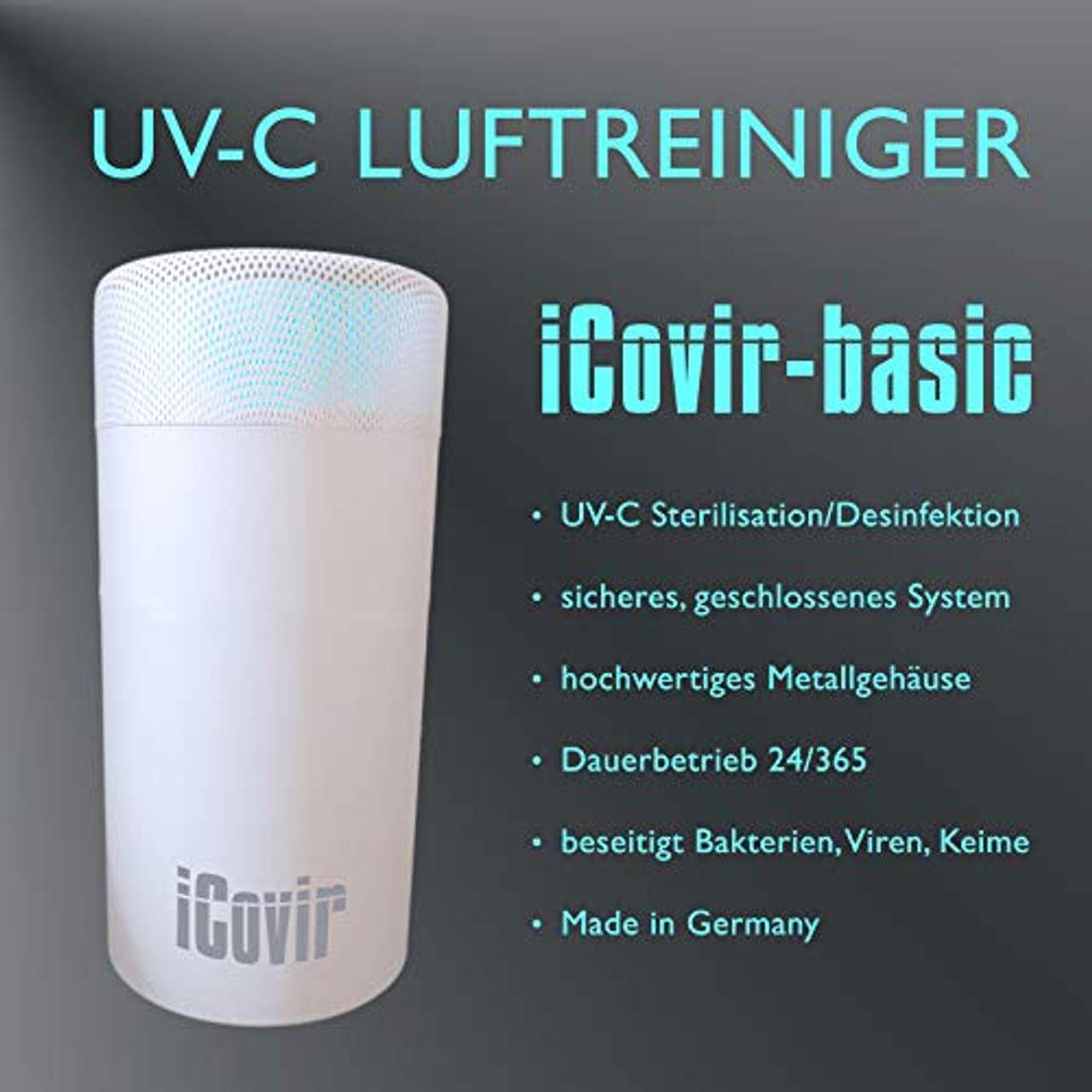 iCovir NEU Basic UVC Luftreiniger reduziert Aerosole