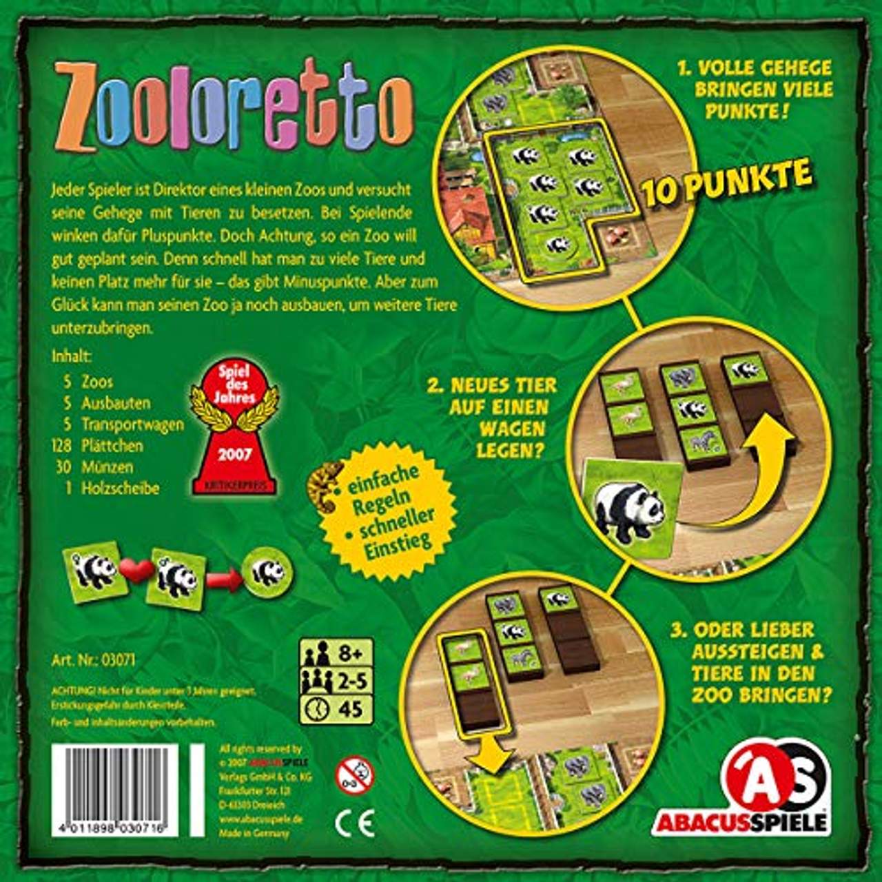 Zooloretto Spiel des Jahres 2007