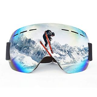 Professionelle Skibrille Rahmenlos Snowboard Anti Fog UV Doppelglas Sonnenbrille 