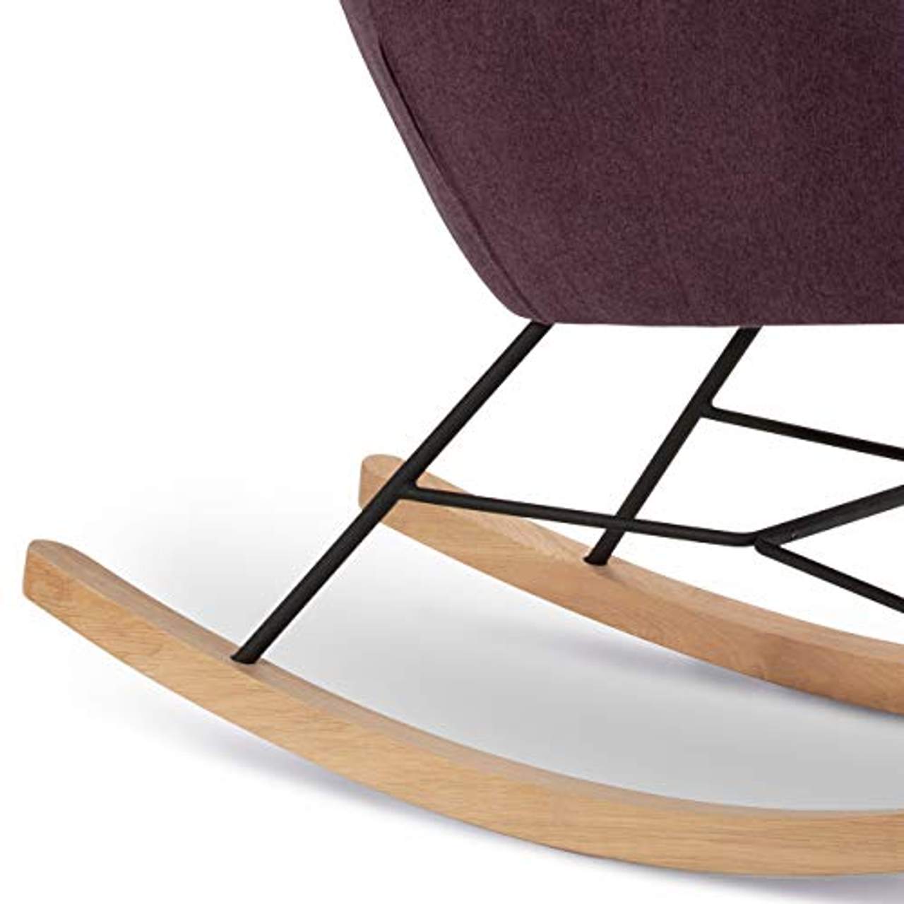 SalesFever Schaukelstuhl Sessel mit Armlehnen und Stoff bezogen Rocha Lila
