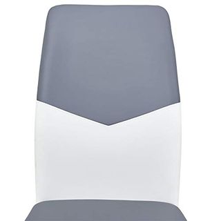 Lederimitat in grau/weiß Metall verchromt IDIMEX 4er Set Schwingstuhl Esszimmerstuhl Freischwinger Leona