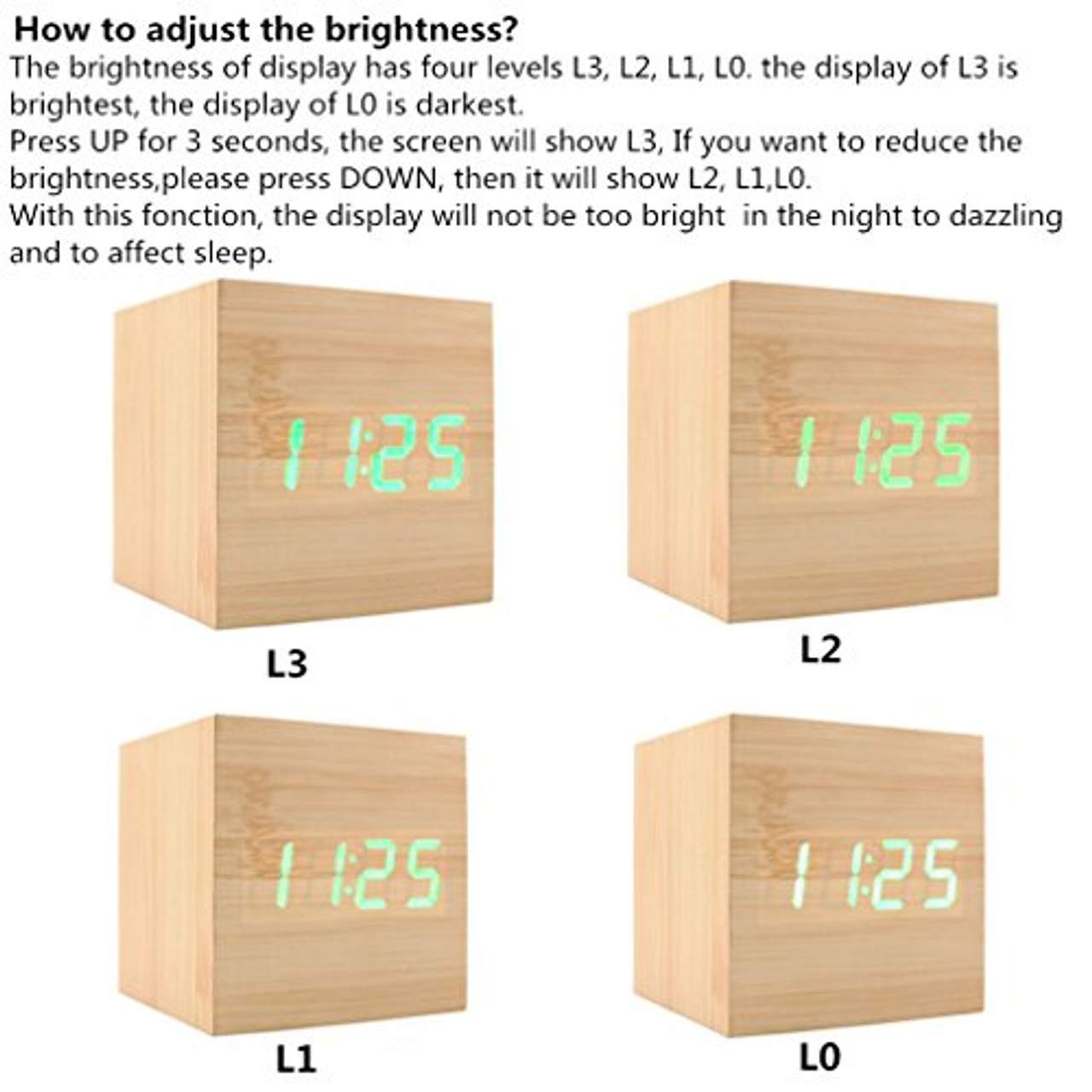 Wecker Digital Holz LED Uhr Xagoo LED Alarm Uhr