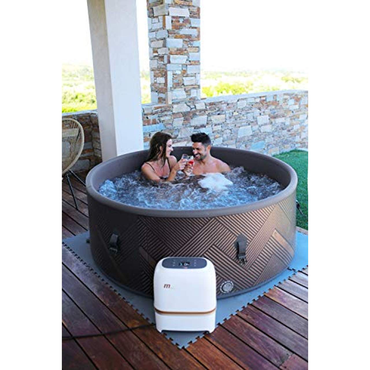 Trade-Line-Partner Premium Whirlpool Outdoor Mono Spa 173x173cm aufblasbar