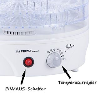 TZS First Austria Dörrgerät mit Temperaturregler von 35-70°Celcius