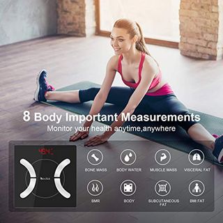 Coulax Körperfettwaage mit App Smart Bluetooth Digitale Personenwaage