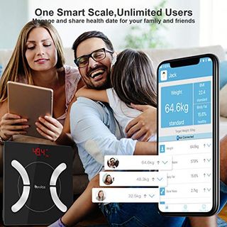 Coulax Körperfettwaage mit App Smart Bluetooth Digitale Personenwaage