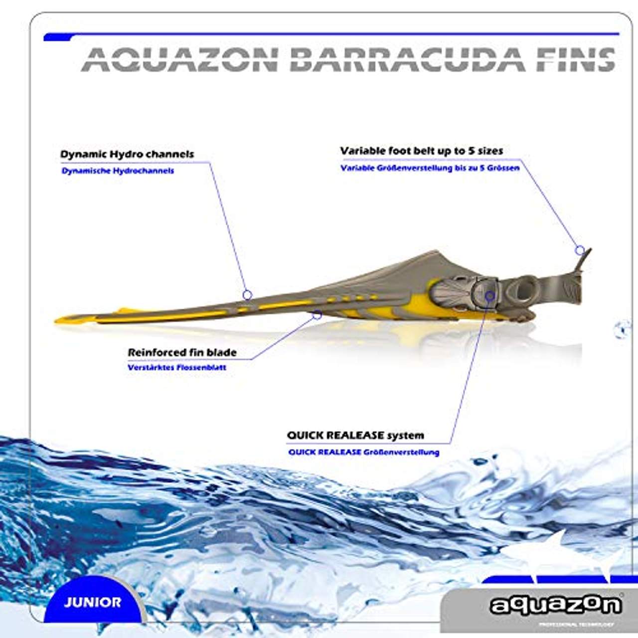 AQUAZON Barracuda verstellbare Flossen