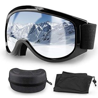 UV-Schutz Schneebrille Anti-Schwindel Anti-Fog Helmkompatible Augenschutz für Outdoor Aktivitäten Skifahren Radfahren Wandern Migimi Skibrille OTG Snowboard Brille Hochwertige Ski Schutzbrille