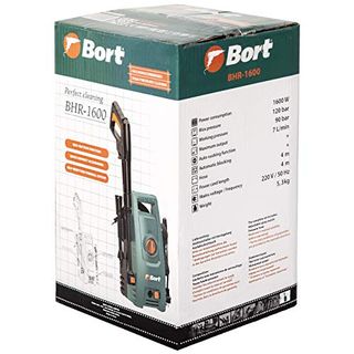 Bort Hochdruckreiniger BHR-1600, 120 bar, 7 L/min, 4m Schlauch, 1600 Watt, Quick Connect System zum schnellen Wechseln der Aufsätze