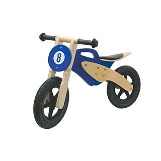 460232 Laufrad Holz Moto blau aus stabilem Birkenholz