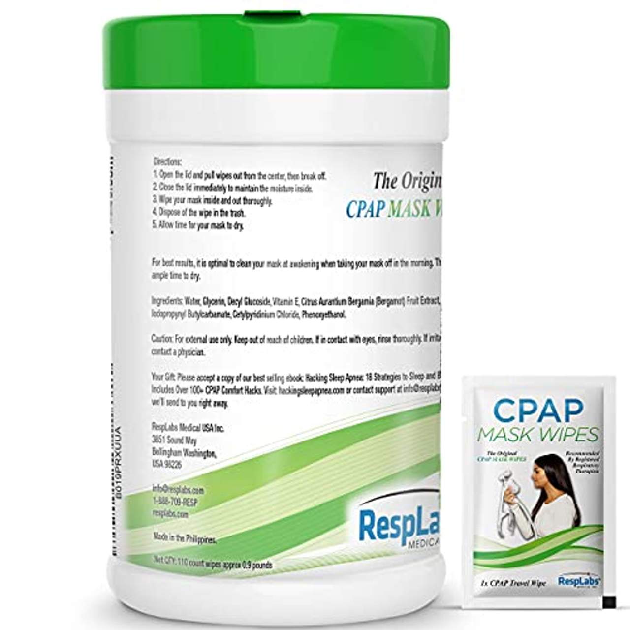 RespLabs Medical Cpap Mask Cleaning Wipes