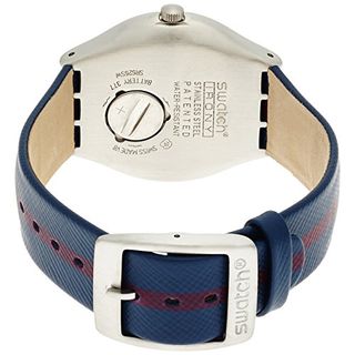 Swatch Herren-Armbanduhr Analog Quarz Leder YGS467