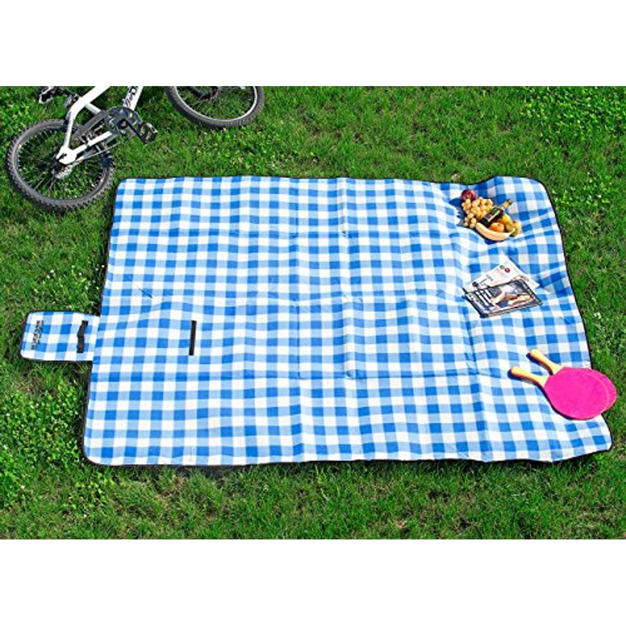 PEARL Picknickdecke: Fleece-Picknick-Decke mit wasserabweisender Unterseite