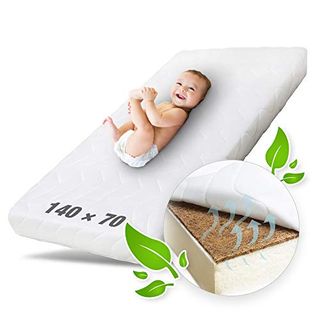 Kokos Matratze 70 x 140 x 7 cm Kokosmatratze für Baby Kinder Bett 