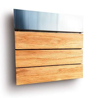 Moderner Design Briefkasten aus Edelstahl und Holz