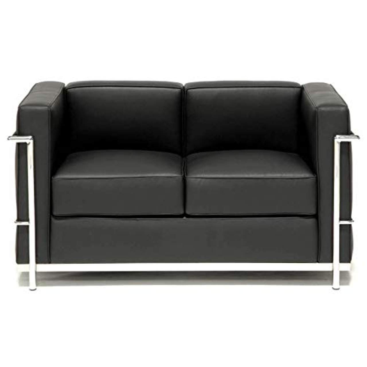 National Office Furniture Supplies Le Corbusier Inspiriert Kunstleder Schwarz 2-Sitzer Sofa