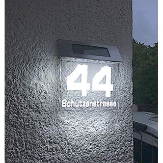 Beleuchtete LED Solar Hausnummer