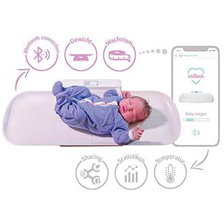 Smartphone-fähige Emiltonia Babywaage inkl. Gratis APP für iOS