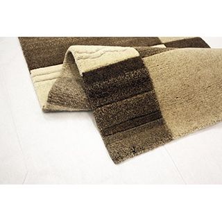 Sonora Pure handgeknüpfter Nepal Teppich Wolle in h.grau-natur