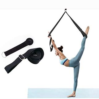 Pilates nicht elastisch Stretch-Gurt für Physiotherapie Yoga Stretch-Gurt Multi-Loop-Gurt 12 Schlaufen Tanz und Gymnastik mit Tragetasche Gold Armour Yogagurt