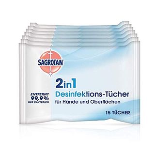 Sagrotan 2in1-Desinfektionstücher Zum Desinfizieren von Händen und Oberflächen