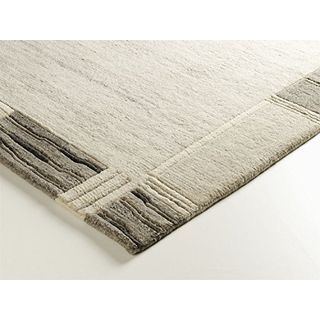 Namib Relax handgeknüpfter Nepal Teppich Wolle in grau