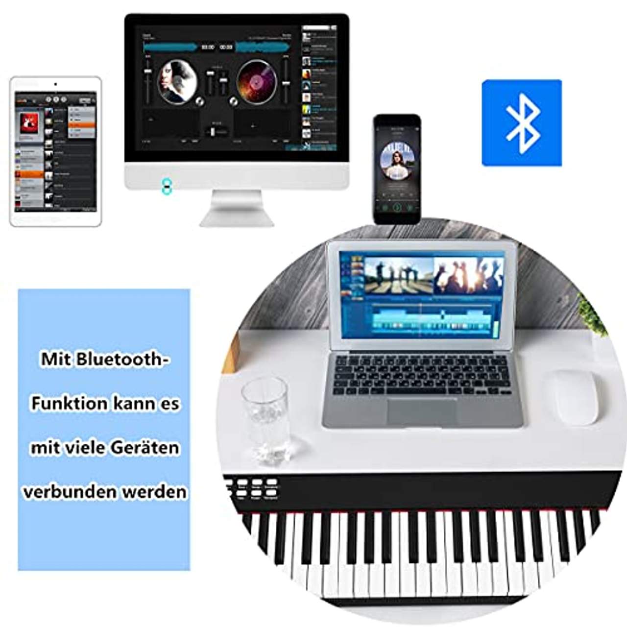 RELAX4LIFE Digitale Klaviertastatur Piano Tastatur