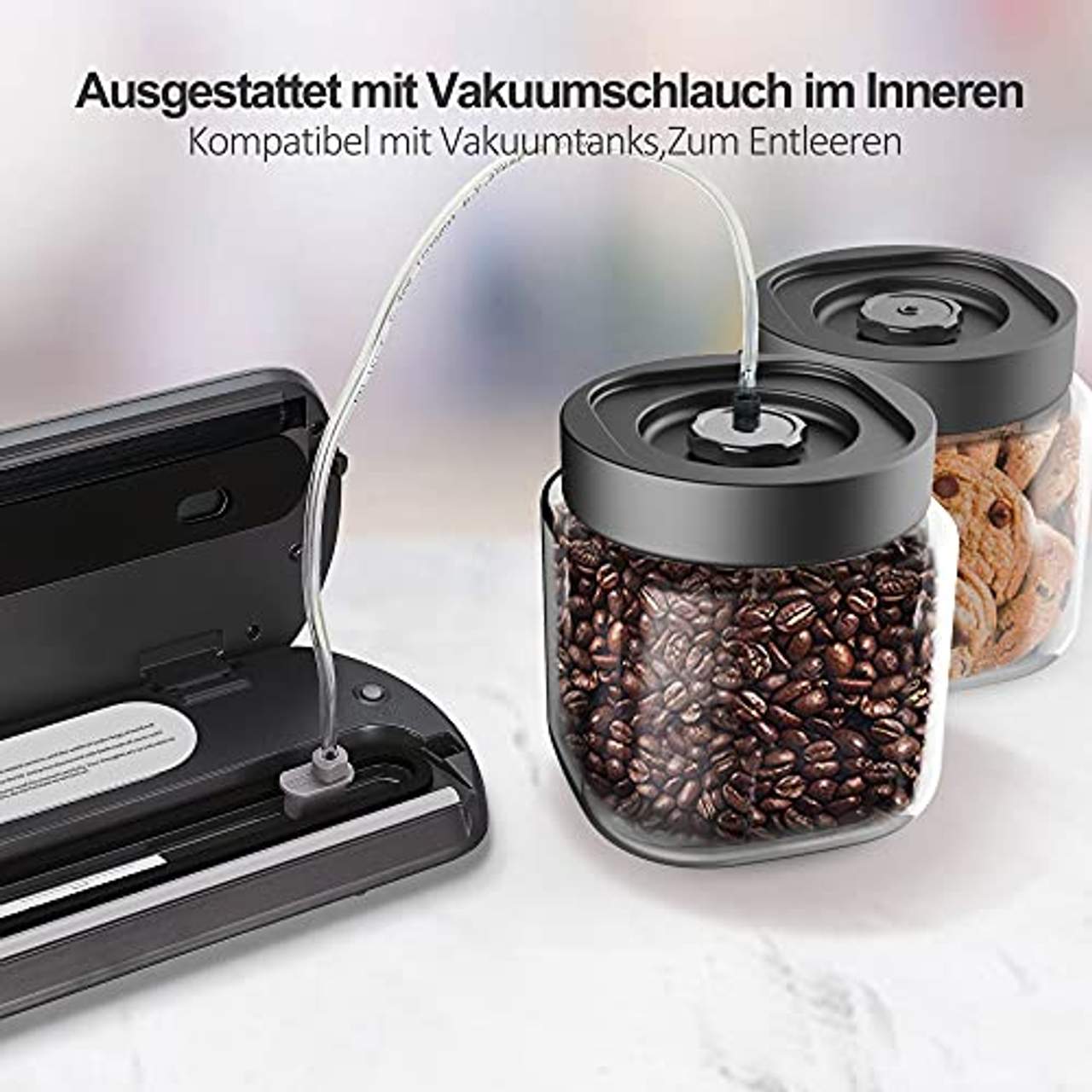 KitchenBoss 3-in-1 Vakuumiergerät für Trockene und Feuchte Lebensmitteln