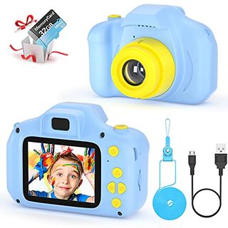 Kinderkamera Digitalkamera Kinder mit 2 Zoll Großbildschirm Mini Kamera HD 1080P Videokamera mit 128 MB TF-Karte USB-Aufladung Selfie Kamera für 3-10 Jahre Alter Mädchen Geburtstag Spielzeug 