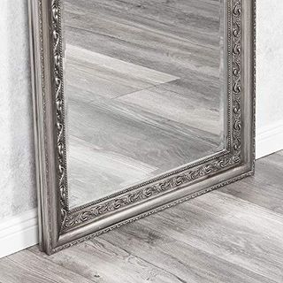 LEBENSwohnART Wandspiegel Argento barock 160x60cm Spiegel Silber-Antik