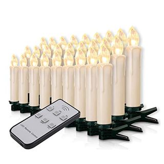 Miafamily 20-60er Weinachten LED Kerzen Weihnachtsbeleuchtung Lichterkette