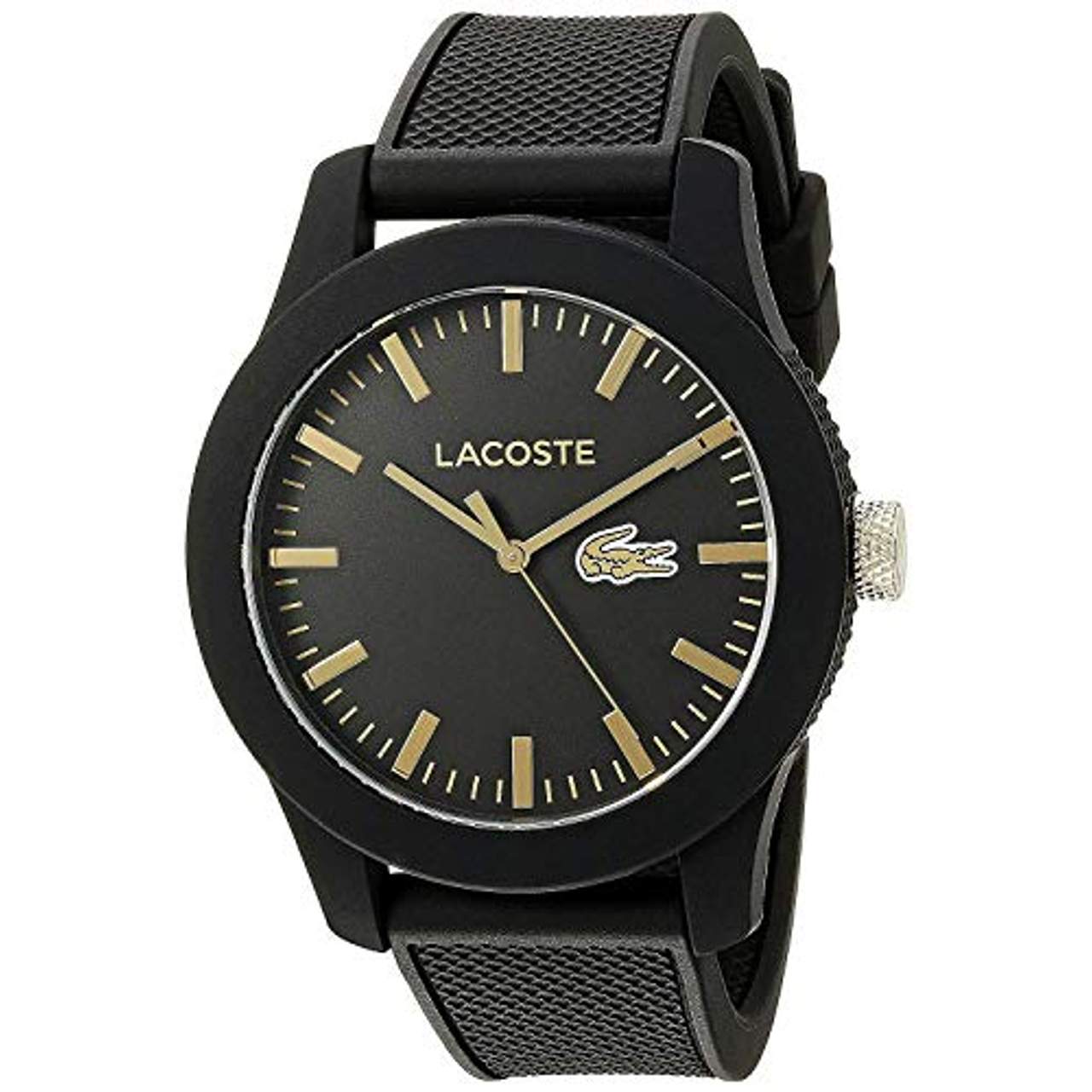 Lacoste Herren-Armbanduhr Analog Quarz Silikon schwarz 2010818
