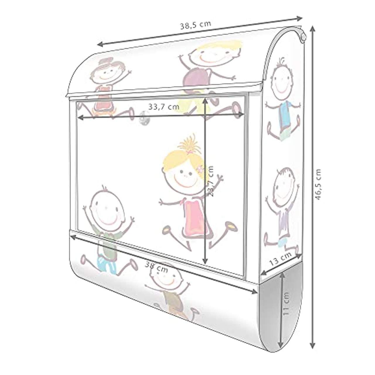 Banjado Design Briefkasten mit Motiv Happy Kids