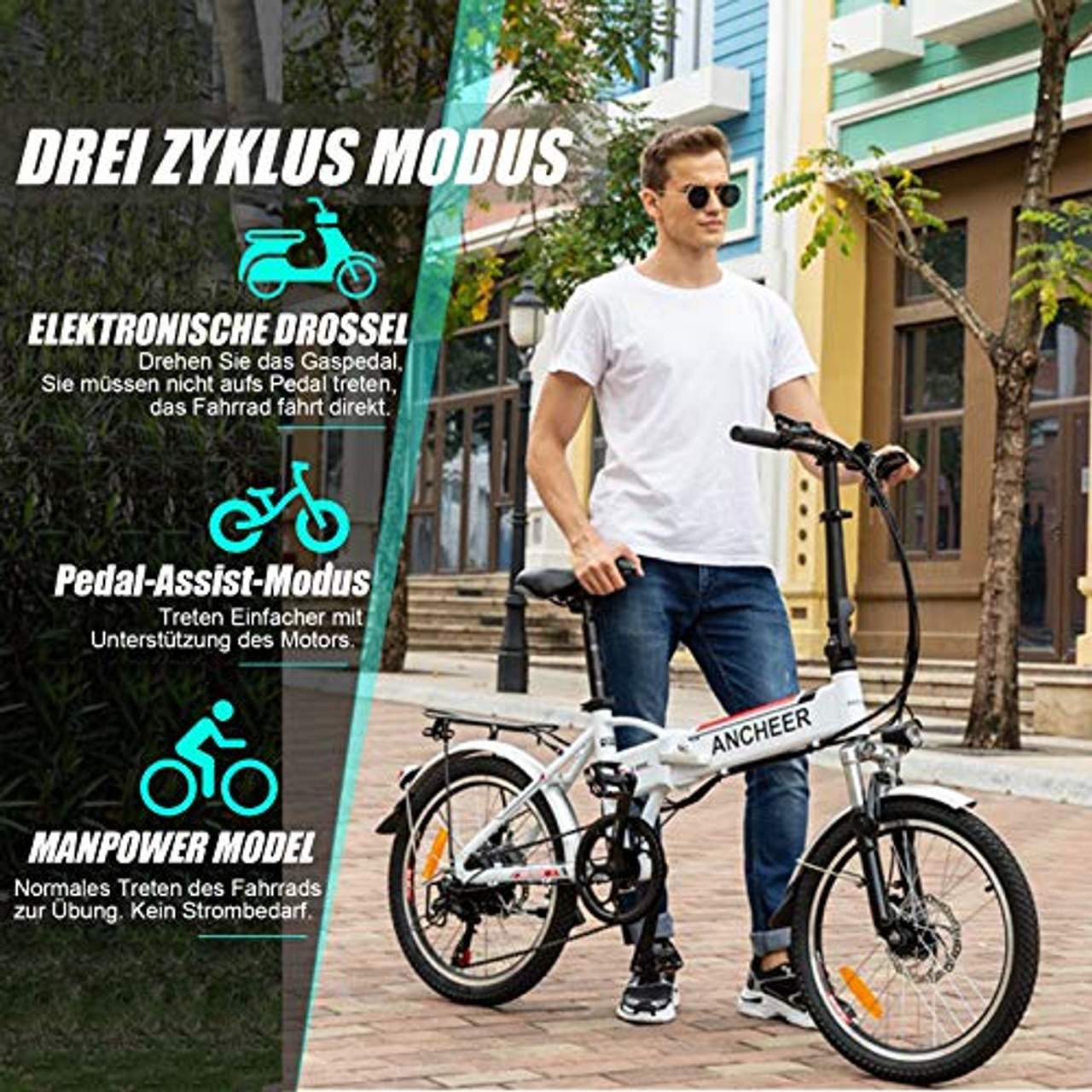 BIKFUN Elektrofahrrad 20/26 Zoll E-Bike